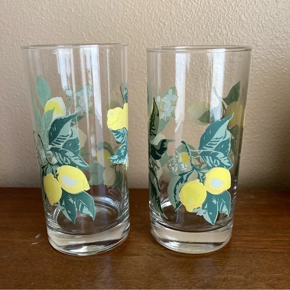 Vintage Royal Norfolk lemon bloom set of 4 glasses